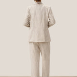 100% Linen Sketch Stripe Suit Set ELOISE