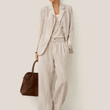 100% Linen Sketch Stripe Suit Set ELOISE