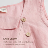 100% Linen Sleeveless Crescent Collar Top KARA
