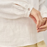 100% Linen Mock Neck Long-Sleeve Top DEANNA
