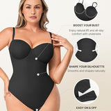Sexy Back Lace-up Thong Seamless Corset Bodysuit
