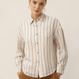 Linen Striped Drop Shoulder Shirt KENNEDY