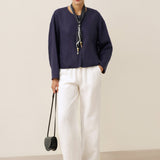 Tencel Linen Reversible Crew Neck Casual Jacket CHLOE