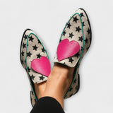 Shona – Beige Heart Loafers